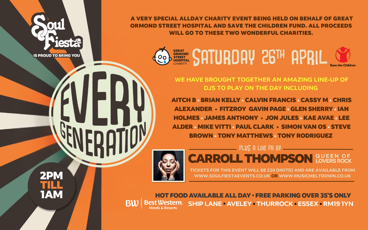 Soul Fiesta Presents: Every Generation – Charity Soul Music Event in Essex